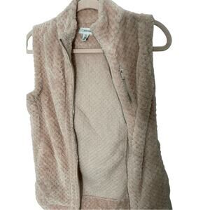 Calvin Klein Women's Suede Plush Blush Pink Vest Soft Girl Slavic Winter Russian